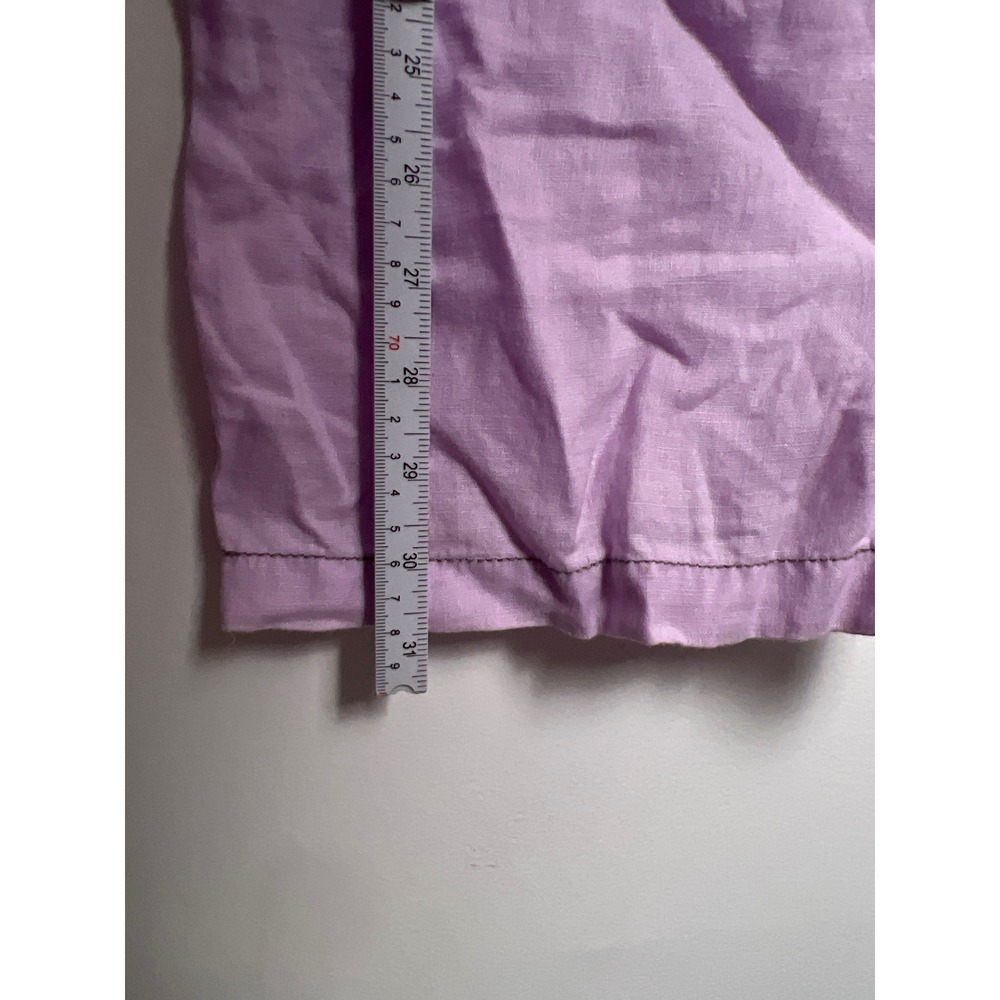 Athleta Lavender 100% Linen Cargo Pants Purple Straight Leg Womens 10 Utility - Picture 4 of 10